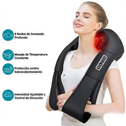 Masajeador Eléctrico Shiatsu en U – Relajación Profunda de Cuello, Cintura, Piernas y Espalda