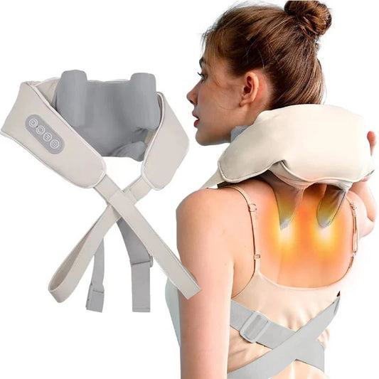 Dispositivo de Masaje Ergonómico para Cuello y Hombros con Terapia de Calor